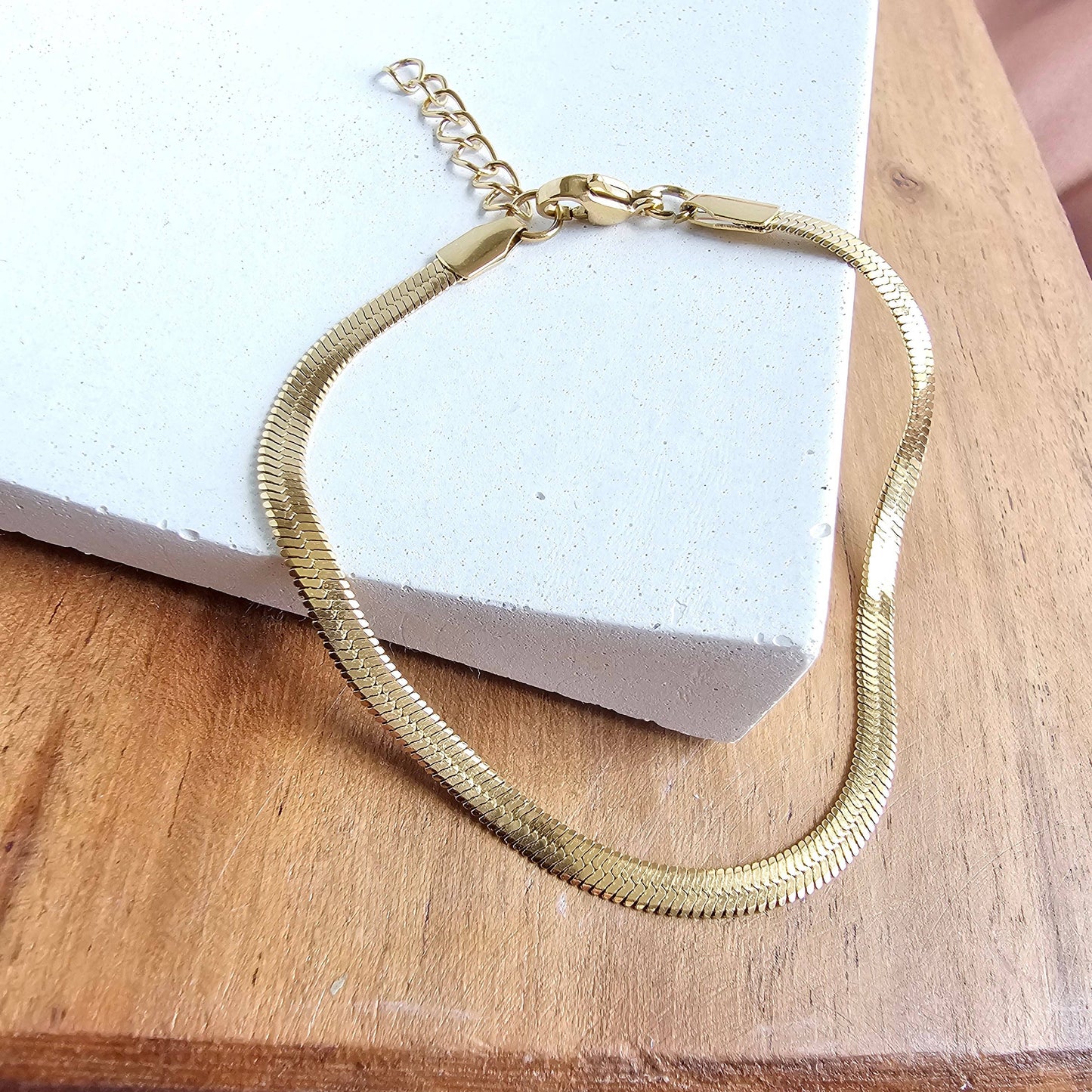 Gold Herringbone Bracelet