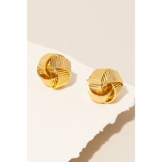 Metallic Knot Stud Earrings