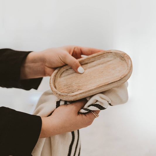 Small Wood Tray - Rustic - 6.9x3.7"