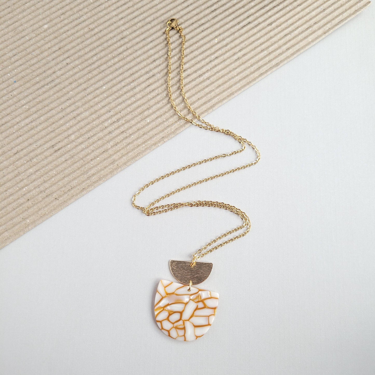 Harper Necklace - Pumpkin Spice / Pendant Chain Necklaces