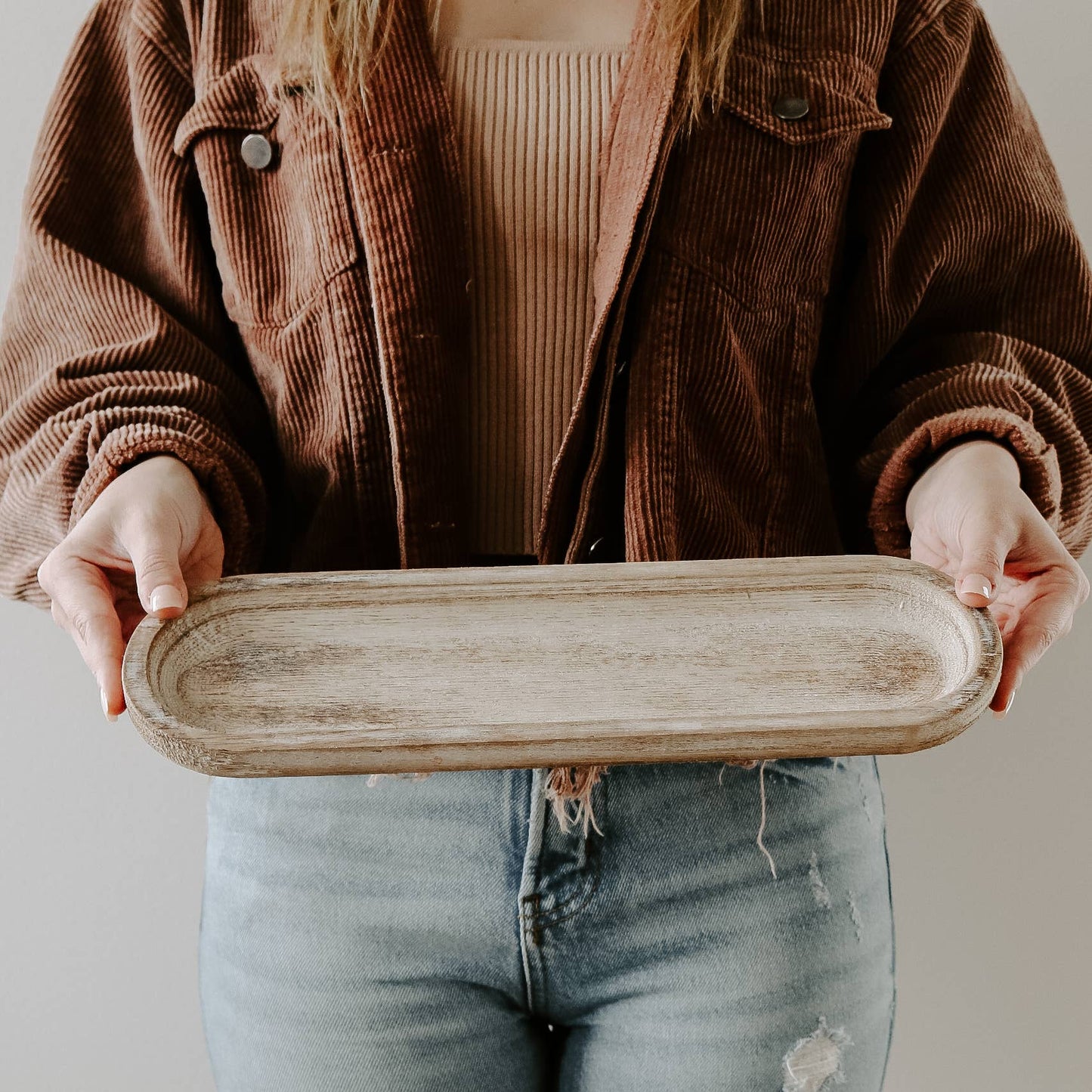 Large Wood Tray - Rustic - 14"x4"