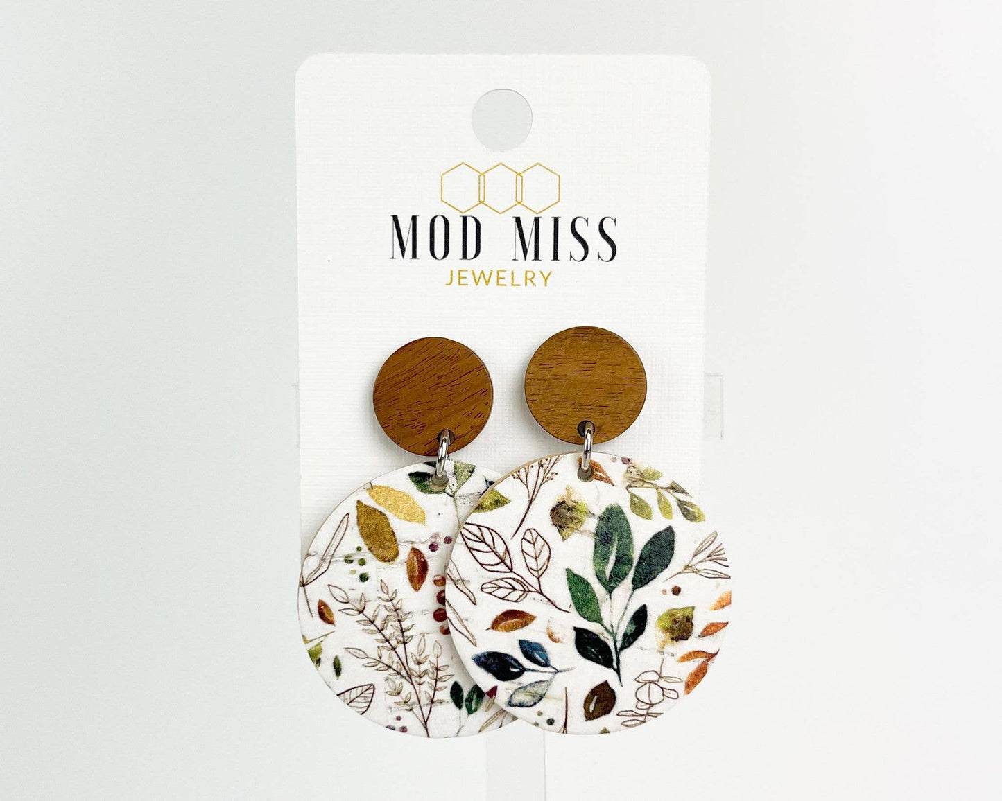 Cork+Leather Round Earring